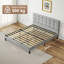 Velvet Upholstered Platform Bed with Headboard-114297180