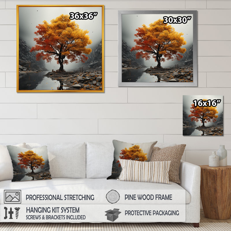 «Abstract Foliage Maple Tree I», reproduction sur toile, H 36 po x l 36 po x P 1,5 po, Toile tendue
