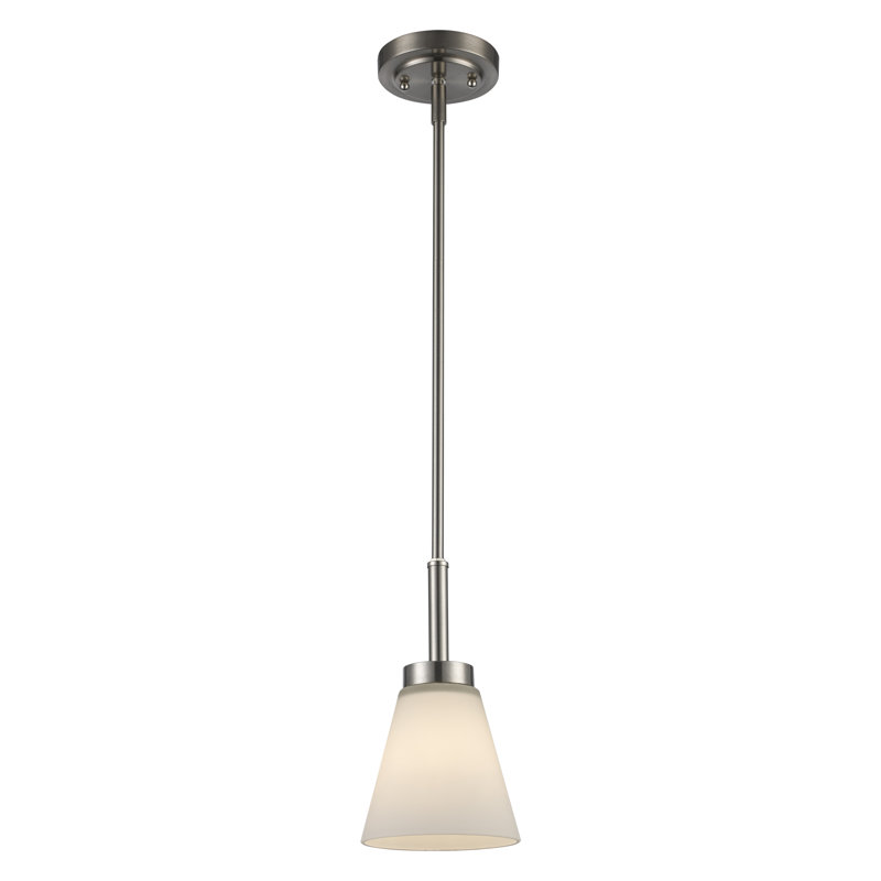 1 - Light Bell Pendant, Brushed Nickel
