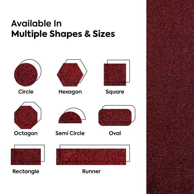 Burgundy Oval 2' x 3' Stain-Resistant Synthetic Kids Rug