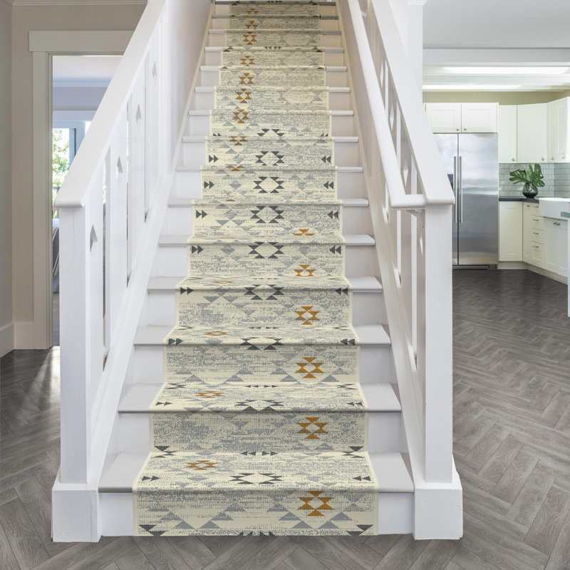 Stair Runner Geometric Area Rug, Runner 70 x 480 cm