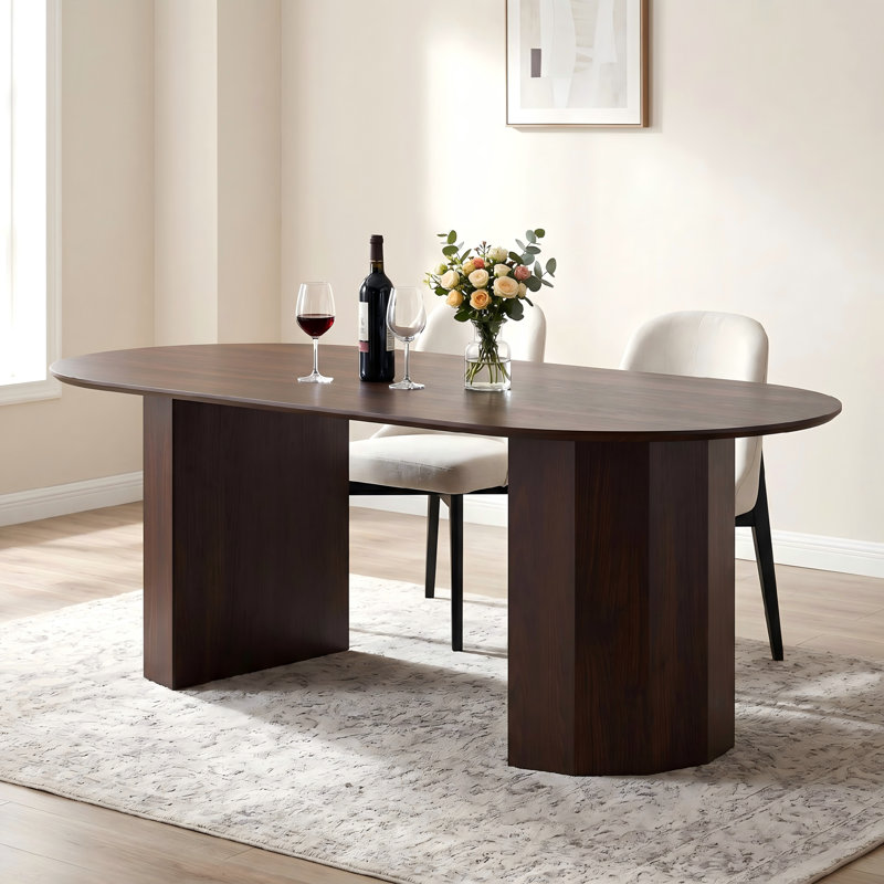 Table de salle à manger 79 po Modern, Noyer, H 28,5 po x L 79 po x l 33,5 po