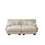 Canapé-lit Cloud pour le salon, canapé 2 places en chenille avec 2 coussins lombaires et 2 coussins décoratifs, canapé à accoudoirs larges rembourrés avec 2 repose-pieds, café chenille clair