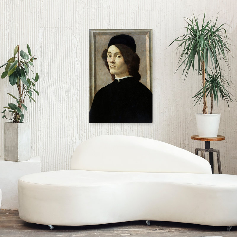 Portrait Of A Young Man, C.1490 Abstract Contemporary Wall Art Print by Sandro Botticelli - Wrapped Canvas Print