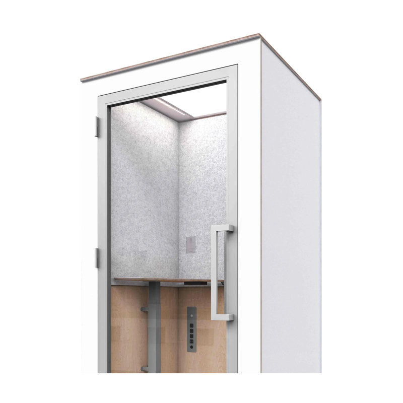 Solo Zenbooth avec bureau fixe, Blanc, Non