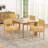 Modern Wooden Blended Linen Yellow Dining Chair-202347710