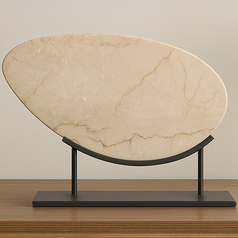 Galen Sculpture Saint Laurent Brown Marble, Botticino Beige