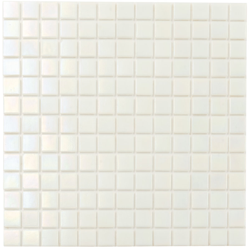 Carreau de mosaïque en verre nacré pour mur et plancher , Blanc coton