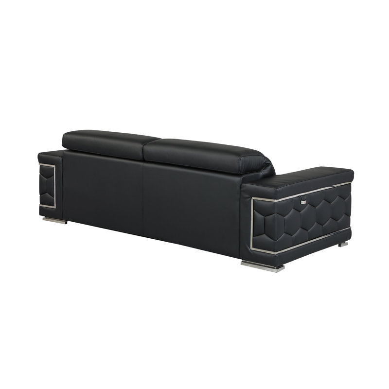 Canapé en cuir italien Top Grain, Noir
