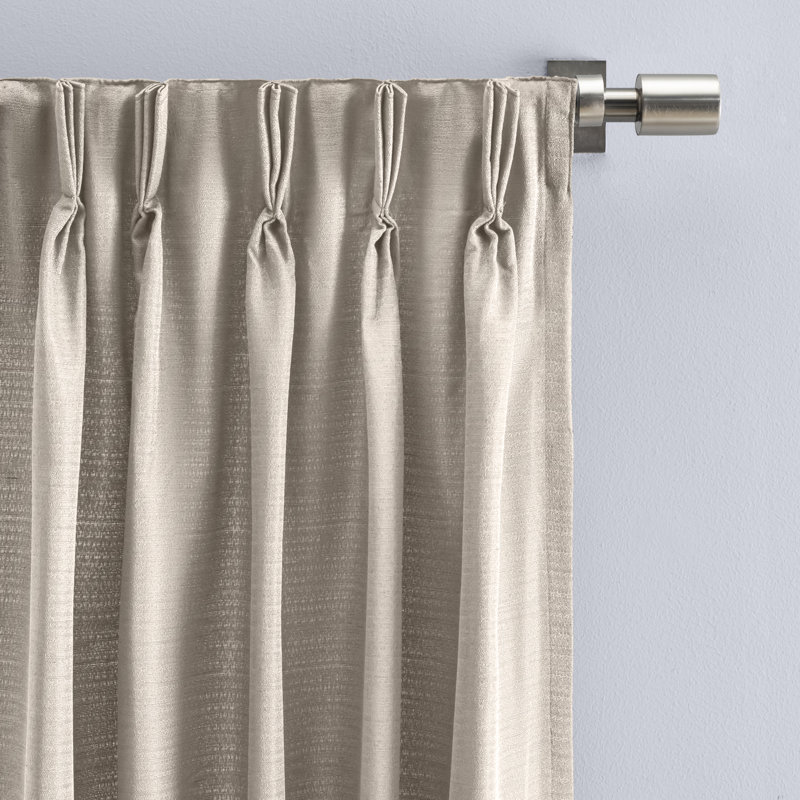 Bethany Premium Pinch Pleat  Double Wide Patio Panel with Back Tabs, Parchment, 100" W x 96" L