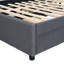 Lit plateforme double rembourré avec tête de lit en brique et lit gigogne simple - tête de lit en tissu de lin gris, 2 tiroirs, robuste et peu encombrant, sans sommier tapissier requis-1466901058