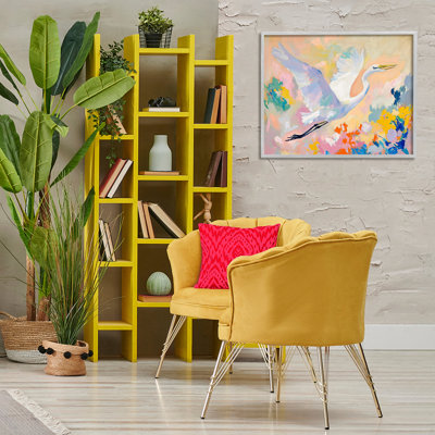 Heron & Abstract Botanicals, art de la giclée encadrée par Ramona Murdock