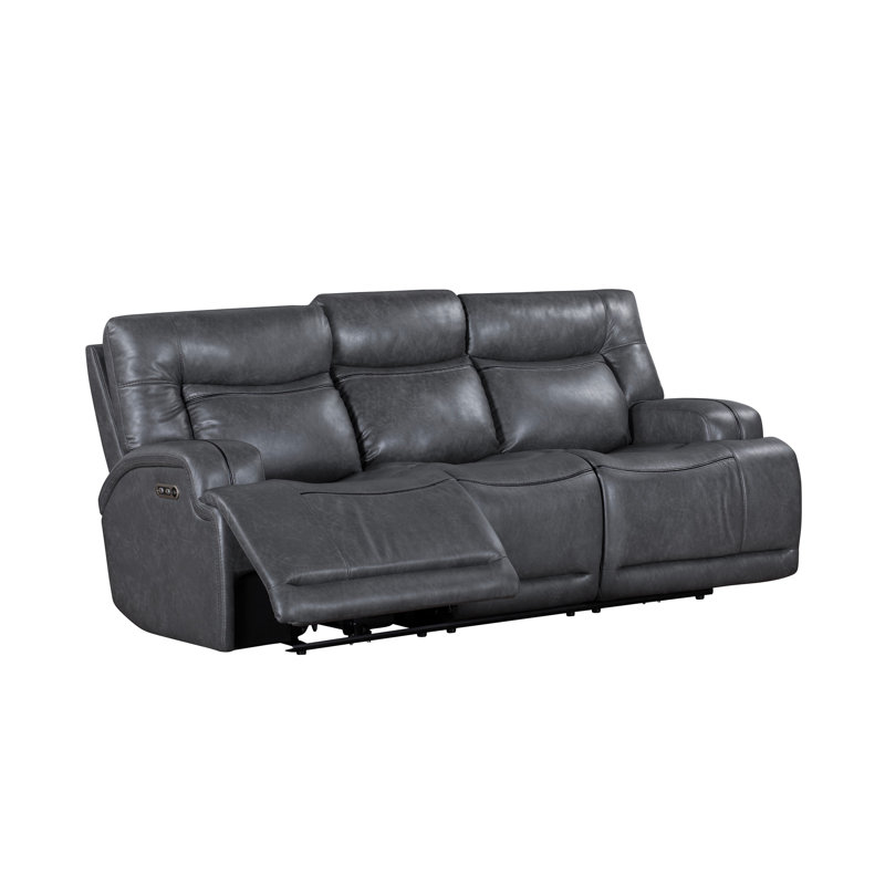 Canapé inclinable électrique Tito, gris, 91 pouces, plateau rabattable, port USB
