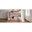 Lit double superposé avec rangement, lit superposé moderne en bois massif avec glissade