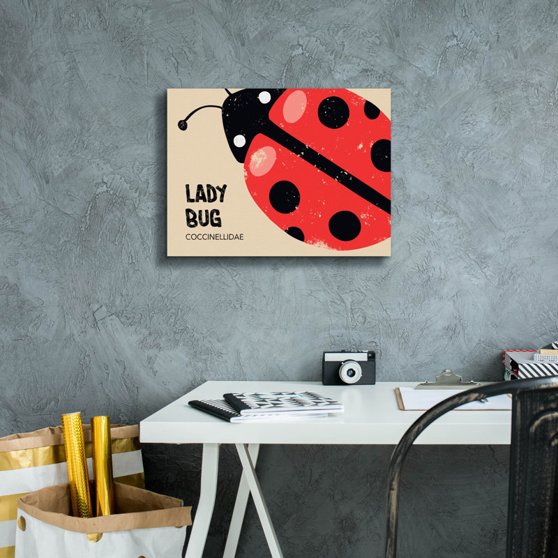 «Lady Bug» par Andreas Magnusson, art mural sur toile, H 12 po x l 16 po x P 0,75 po