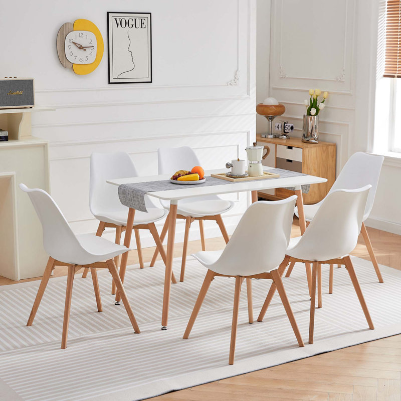 Eilish Upholstered Dining Chair, 6, White