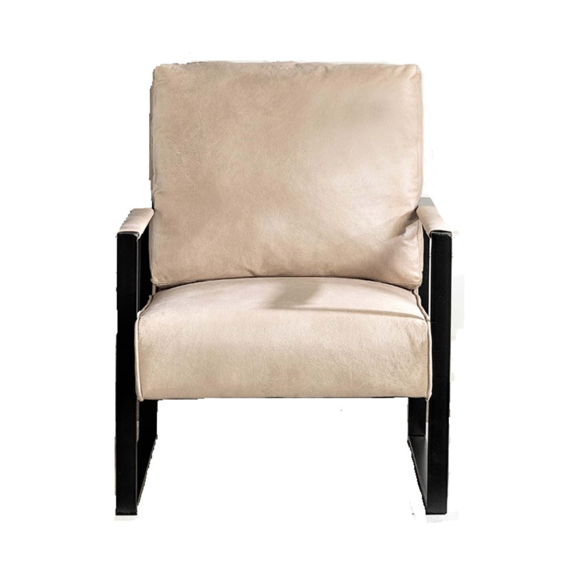 Ramaz Faux Leather Armchair, Light Camel Faux Leather