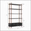 Bibliothèque avec bibliothèque et bibliothèque en bois de 74,4 pouces de hauteur, étagères et tiroirs de rangement noirs à 5 niveaux, tablettes modernes autoportantes en placage de bois massif, salon, salle d'étude, cuisine