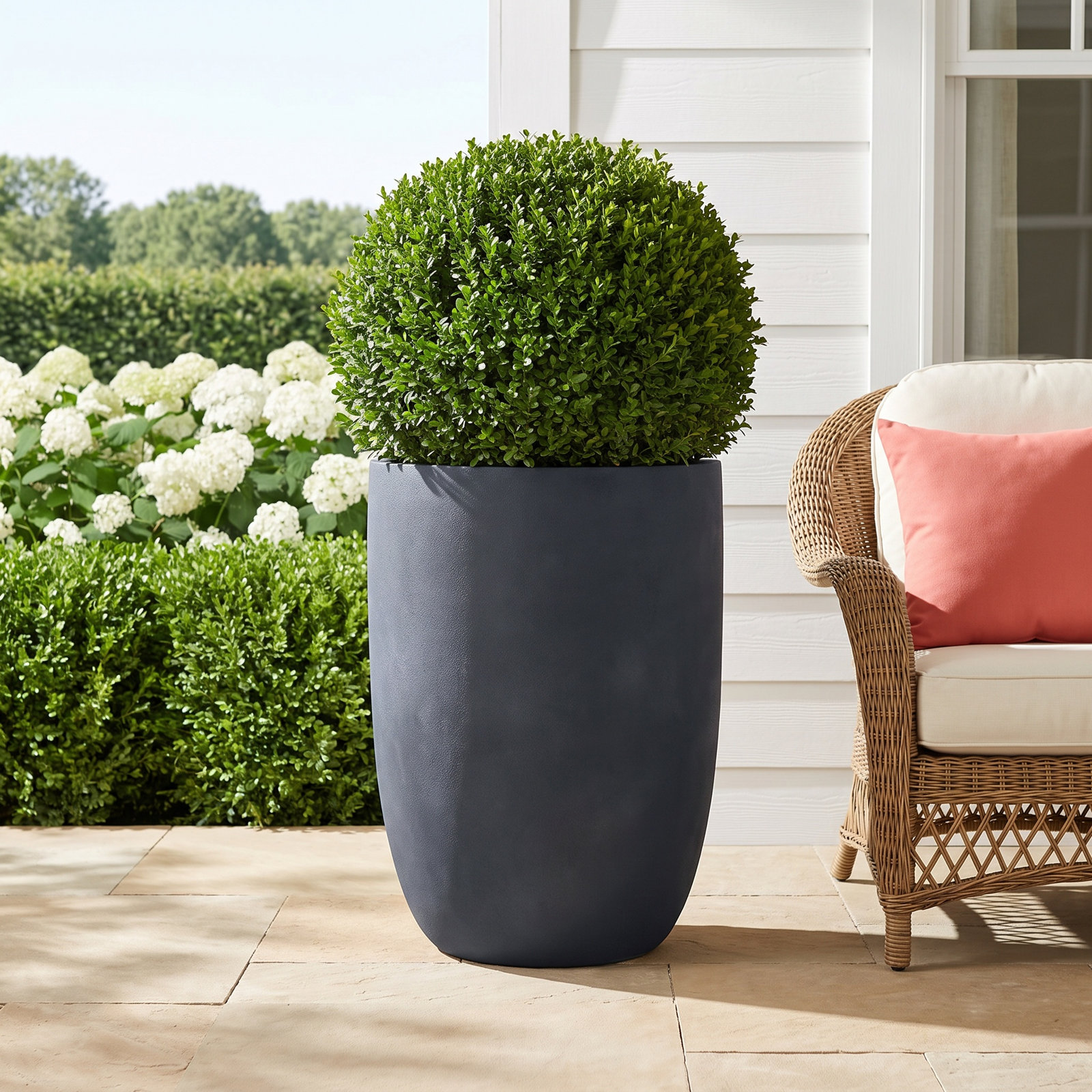 Renegade 27" Pot Planter, 18.5" H x 15.75" W X 15.75" D, Charcoal Lite