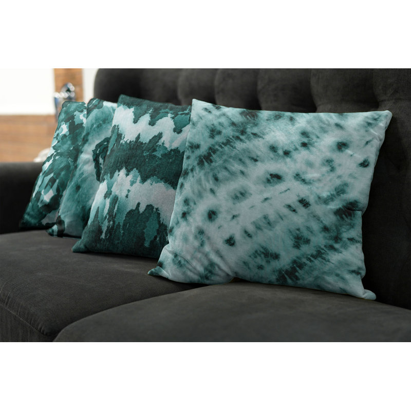 Housse de coussin Montezuma, 12 po x 12 po, Vert foncé / beige