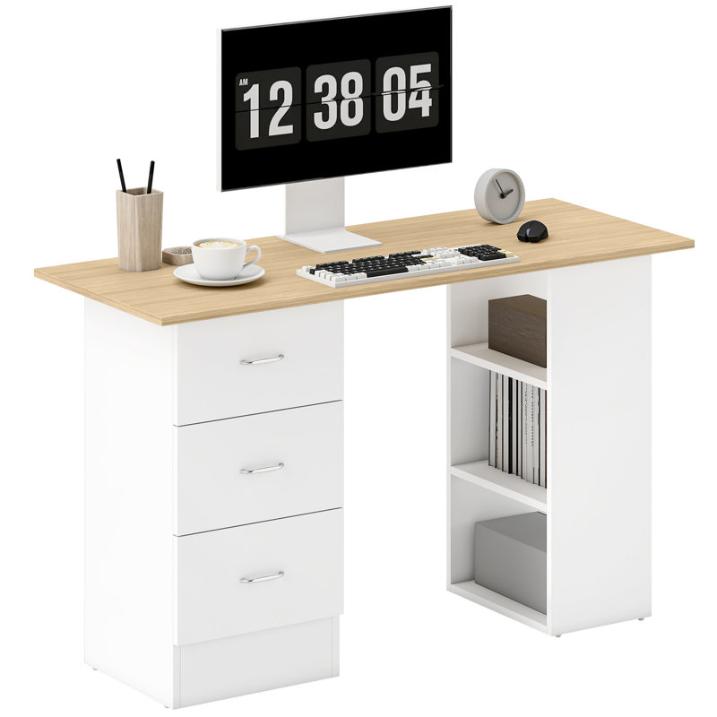 Computer Desk, White, White