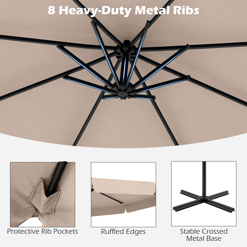 290cm Cantilever Parasol, Beige