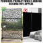 Freestanding Metal Privacy Screen, Laser Cut Decorative Garden Fence Panel with Stand, Rustproof Galvanised Steel Divider, 183x120cm, Black, dancing Leaves Style