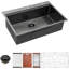 Évier de cuisine encastré 33 pouces noir en acier inoxydable 33 po x 22 po 33 po x 22 po à montage sur le comptoir avec accessoires