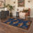 Abrahamson Tigerkin Oriental Machine Washable Blue Indoor Area Rug with Non-Slip Backing-128992459