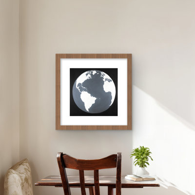Earth Earth View - White Earth & Galaxy, reproduction encadrée