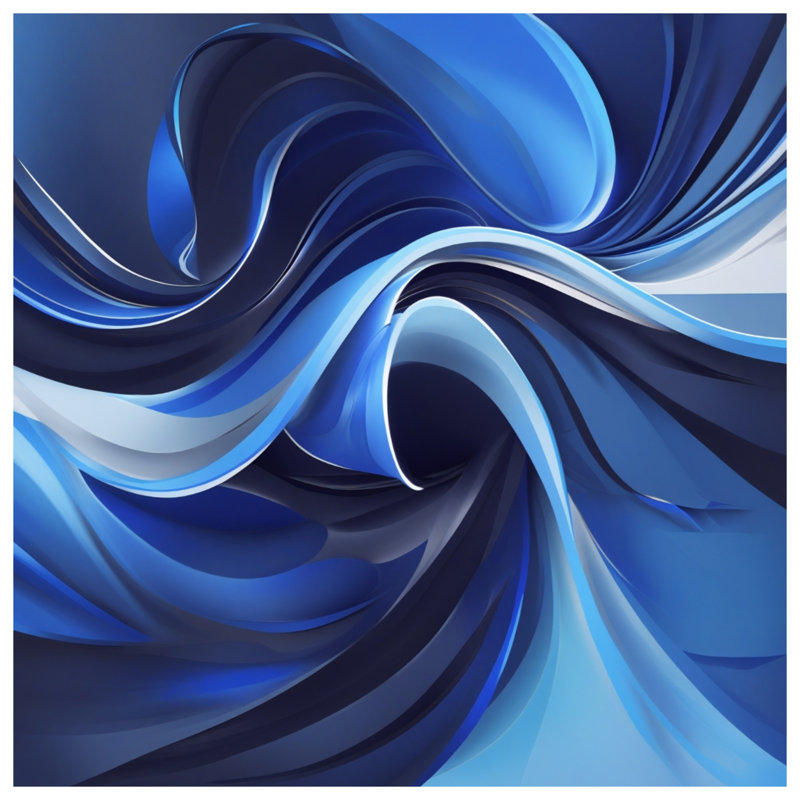 Blue Abstract Waves Double Sided Throw Pillows, 14 x 14 inches