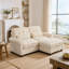 Canapé modulaire à deux places avec repose-pieds Chenille-1083438314