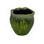 Pot à fleurs décoratif Ashly avec bordure festonnée, céramique texturée verte 8 pouces