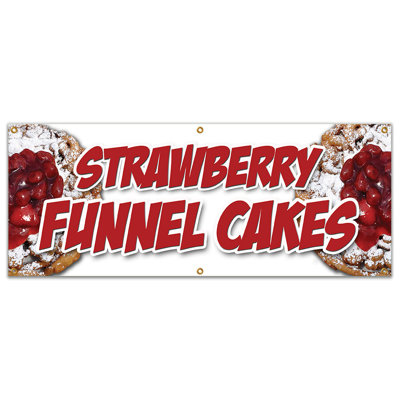 STRAWBERRY FUNNEL CAKES BANNER SIGN Bakery Cake Cookies Pastry Bread Baker