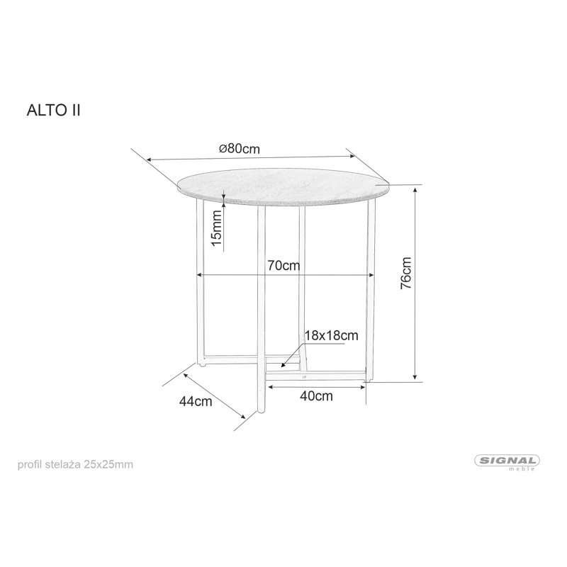 Aliyha Round Metal Base Dining Table, Brown
