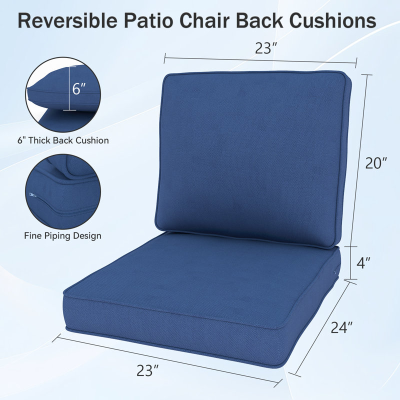 Coussin de siège / dossier d'extérieur Buenhomino, Bleu, 2