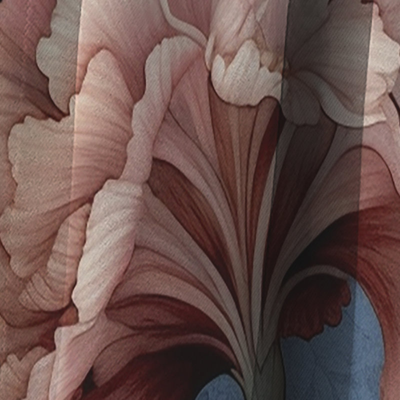 Corail bleu œillets Harmony II - Rideau floral - Rideau floral occultant en velours - 1 panneau, L 52 po x L 90 po