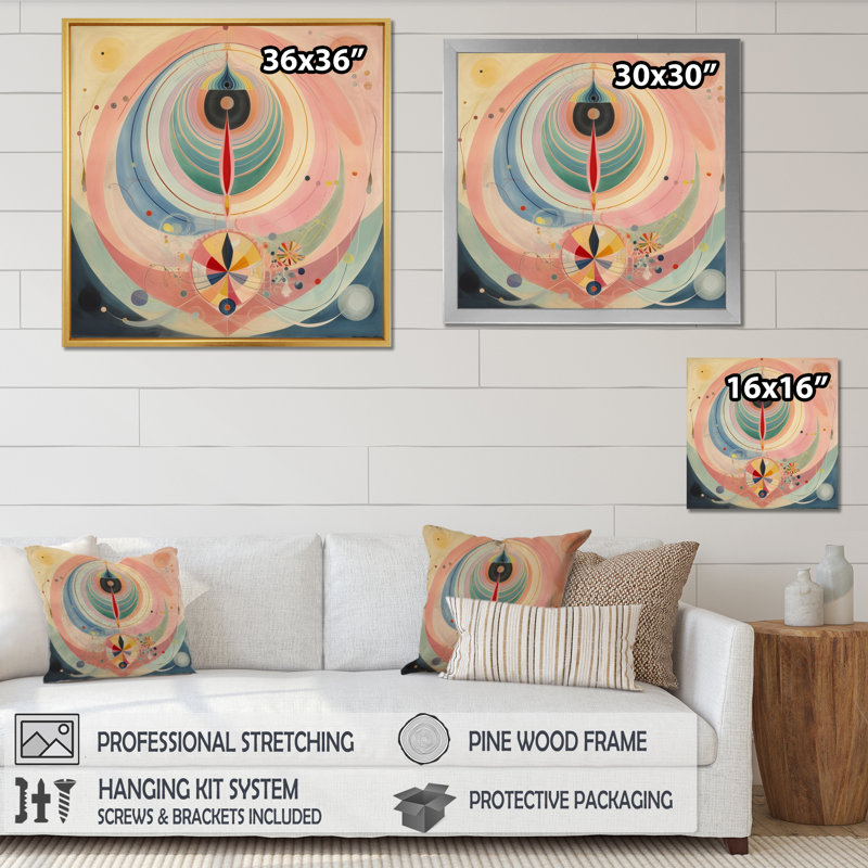 «Universal Blossoming Pastel Harmony», reproduction sur toile, H 24 po x l 24 po x P 1 po, Toile tendue