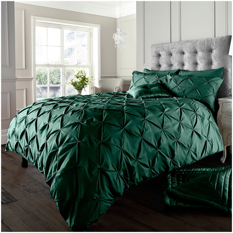 Solid Colour Duvet Cover Set with Pillowcases, Single Duvet Cover + 1 Standard Pillowcase, Green