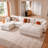 146.5" Sectional Cloud Couch, Modular Comfy Sofa, Deep 4 Seats with 3 Storage Ottomans