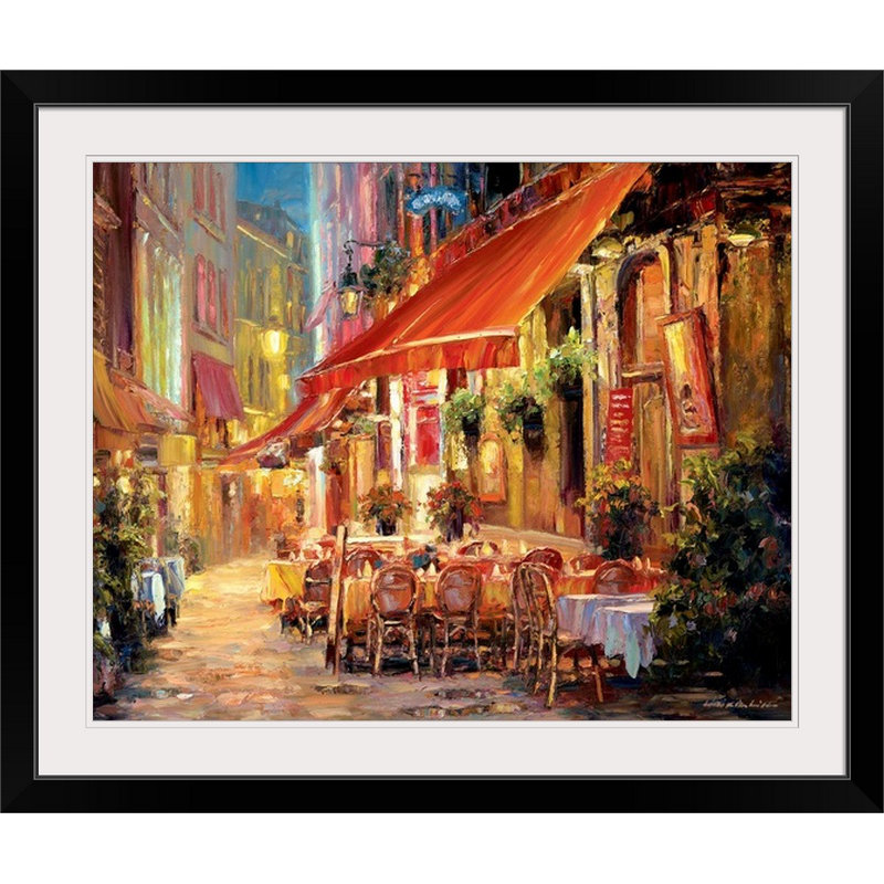 «Cafe in Light» par Haixia Liu - reproduction imprimée, H 8 po x l 10 po x P 1,5 po, Toile
