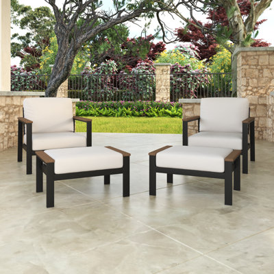 Townsend Patio Chair Sunbrella® Cushions and Ottoman