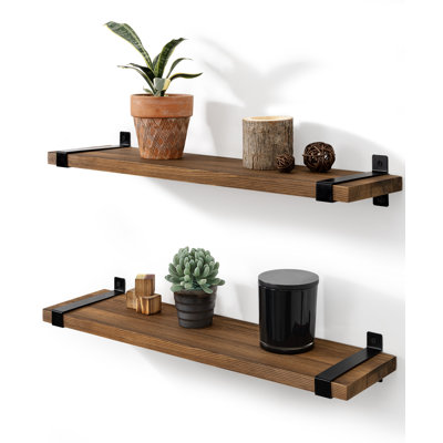 Tablettes flottantes rustiques en bois