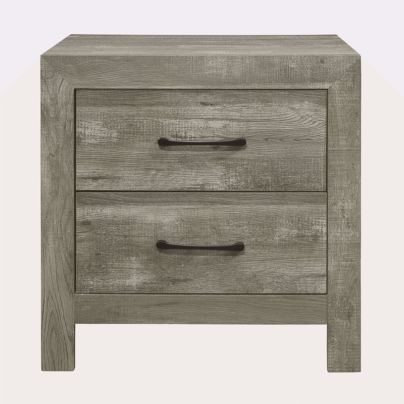Table de chevet de style rustique 1Pc avec 2 tiroirs de style transitionnel