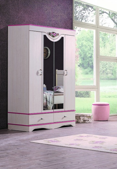 Daquandre 52.76'' Wide Kids Armoire with Mirror