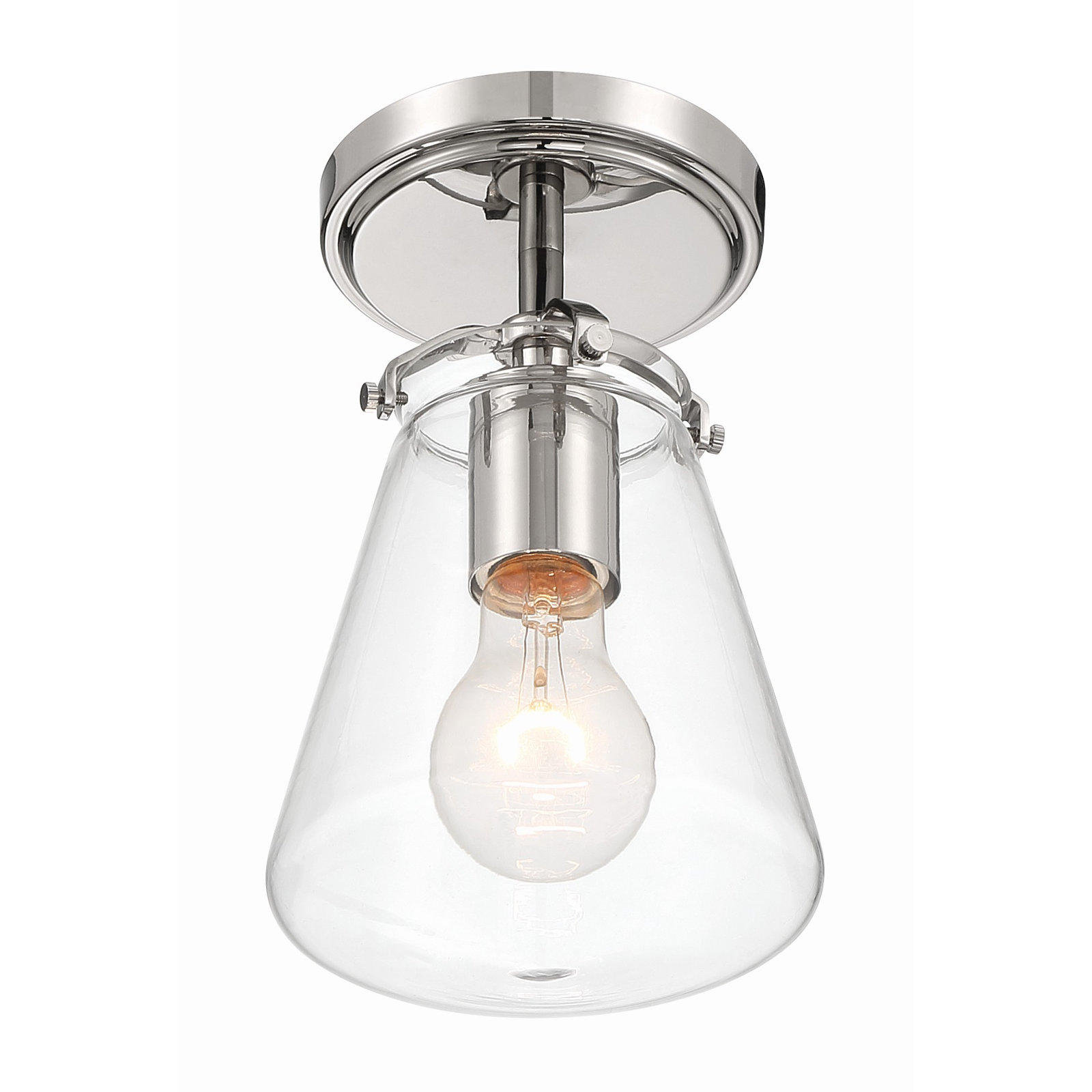 Moroni Flush Mount, Polished Nickel