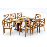 4 Seats 5 Pcs Grade-A Teak Wood Dining Set: Warwick Console Folding Rectangle Table And 4 Granada Stacking Arm Chairs #11GR1504