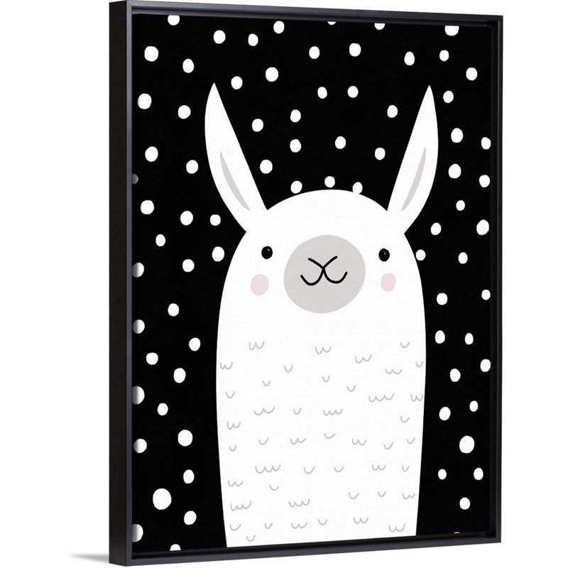 « mixed pattern », art llama Shear, Cadre flottant noir, H 40 po x l 30 po x P 1,75 po