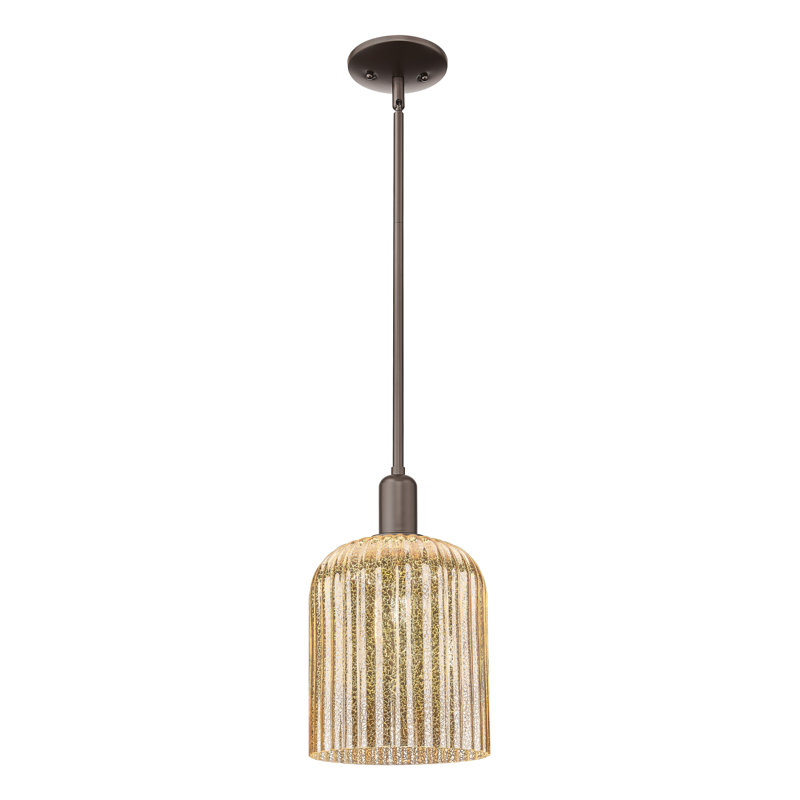 Downtown Urban - Voile de mariée - Mini-luminaire suspendu 1 tige, H 13,25 po x l 8 po x P 8 po, Mercure