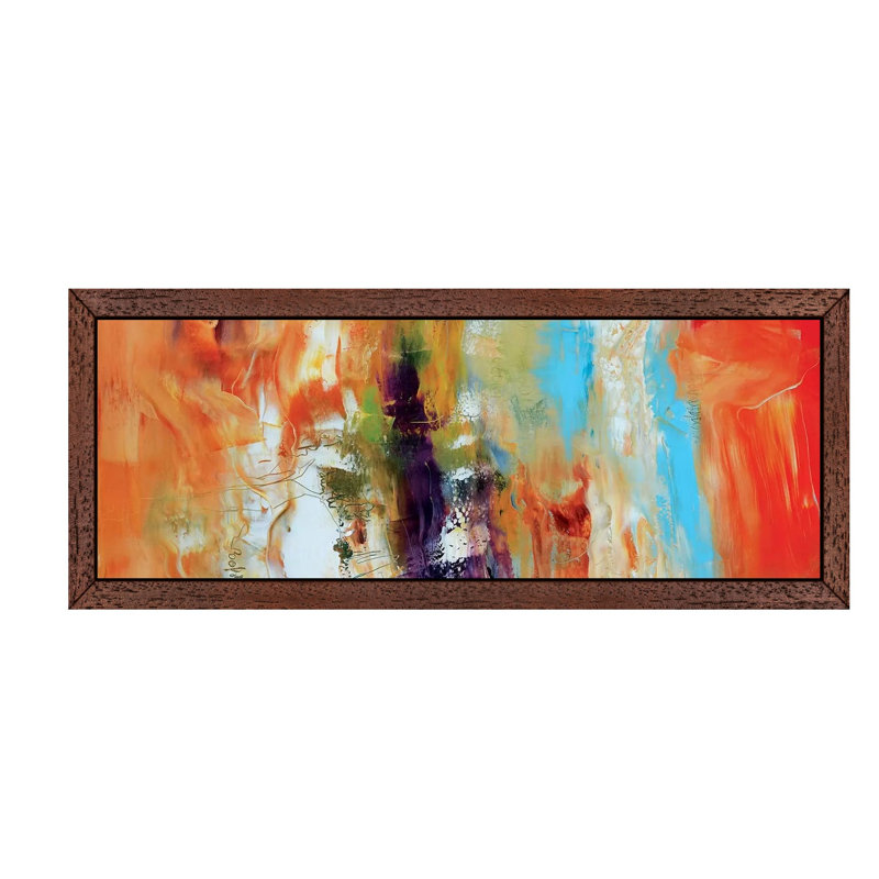 Strata by Andrada Anghel - Panoramic Painting on Canvas, Brown Framed, 121.92 cm H x 40.64 cm W